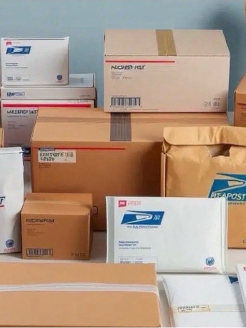 Assorted Shipping Boxes & Mailers - Brown & White